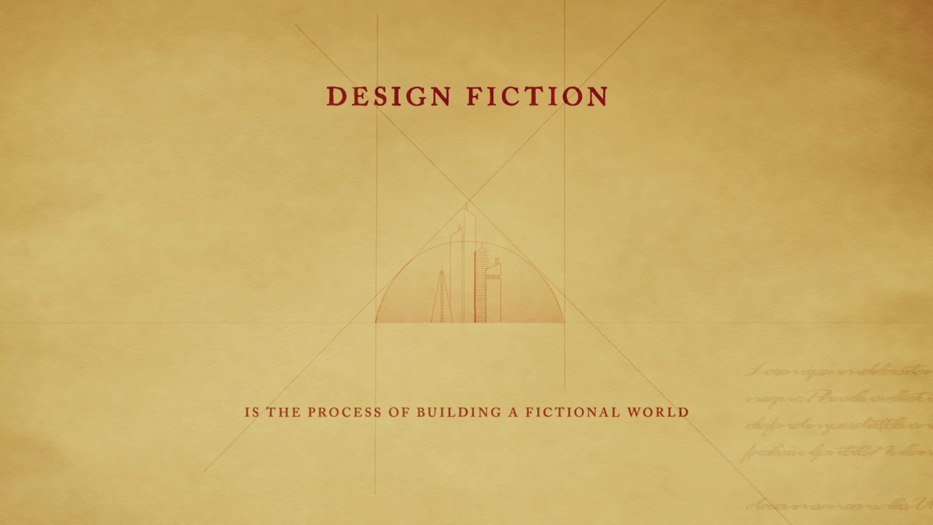 Drawn city for design fiction motion design piece