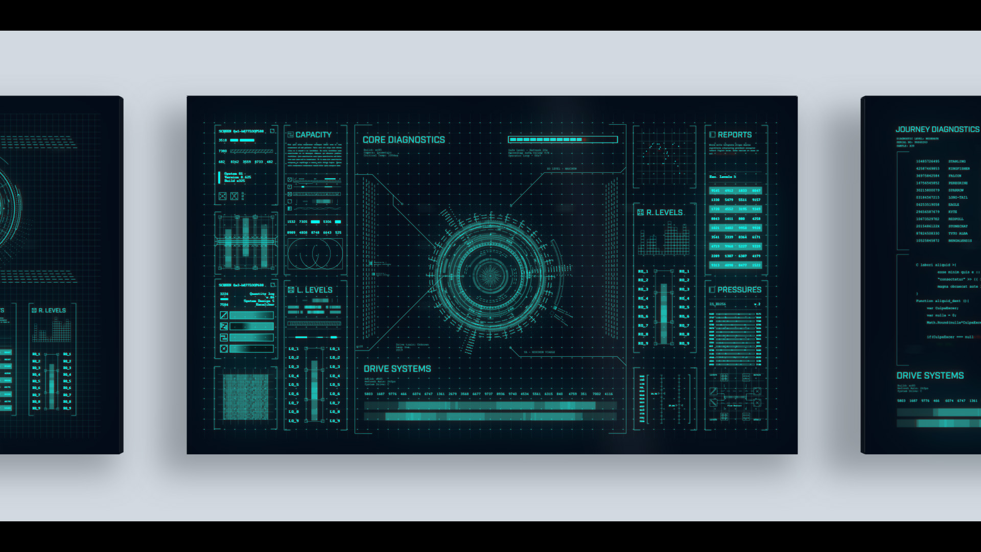Futuristic user interface on a screen created in After effects