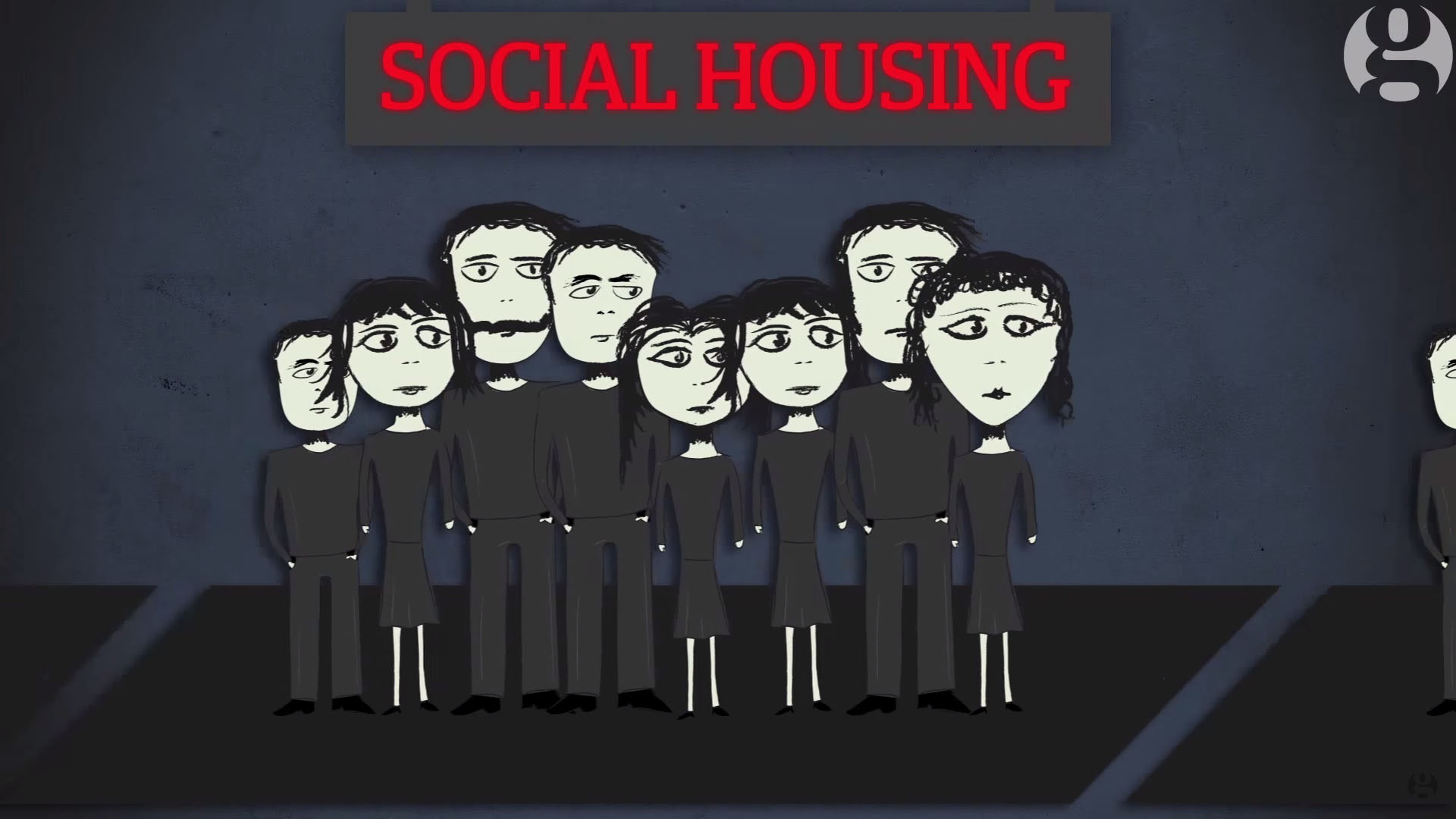 Social housing scene from animation for the guardian